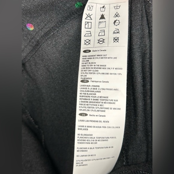 Joseph Ribkoff All Over Rainbow Polka Dot Straight Leg Gray Pants Women’s Size 6 - Picture 3 of 7